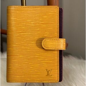 Authentic Louis Vuitton Yellow & Purple Epi Leather Organizer w/LV 2024 Insert